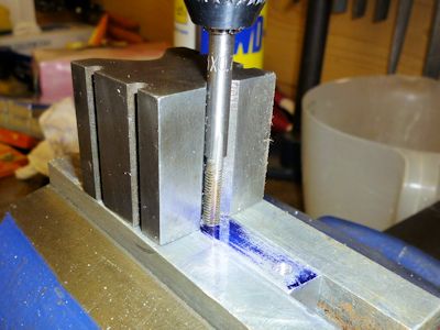 Hand tapping the 4mm mounting holes