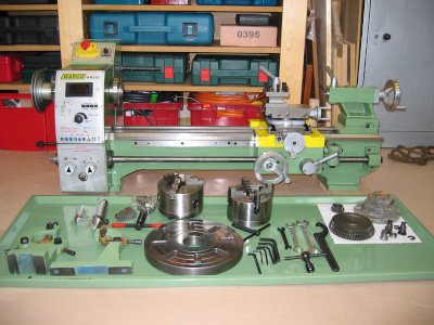 Lathe Parts Laid Out On Tray